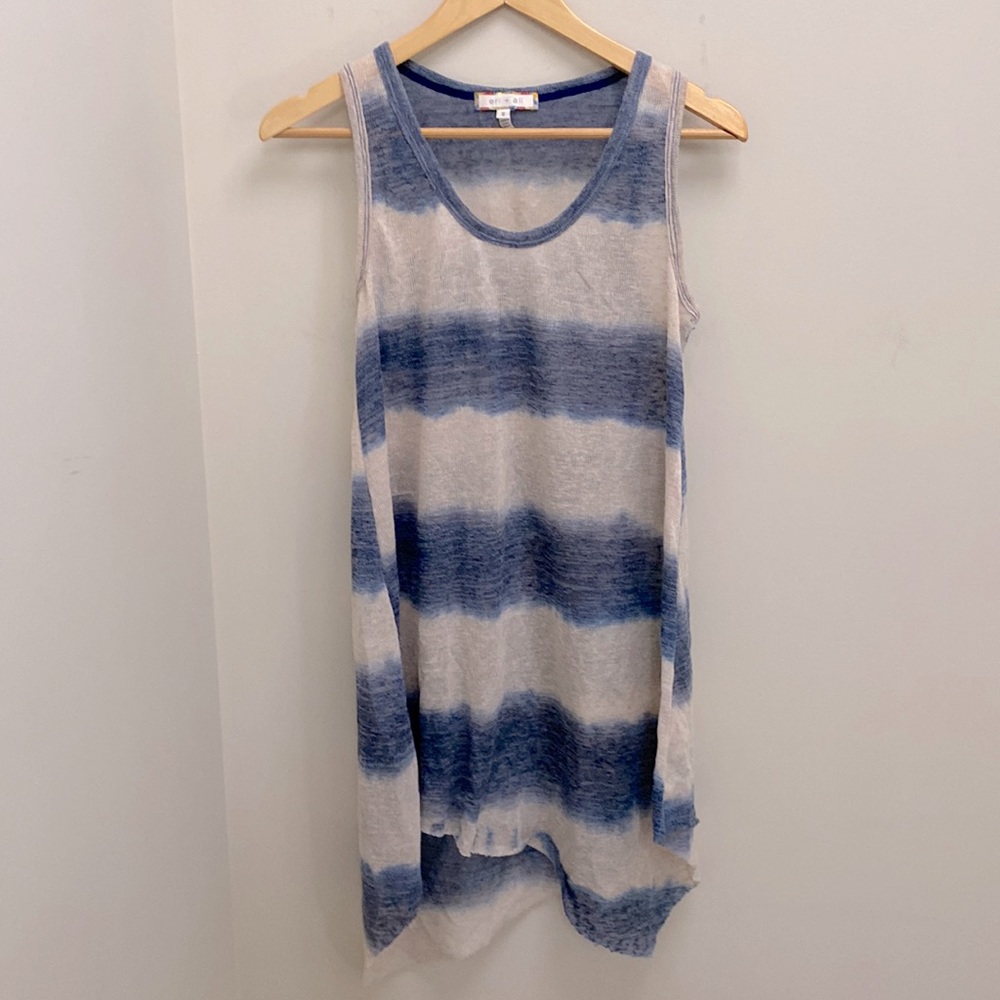 Anthropologie Eri & Ali size small beach swim swimsuit cover up blue beige pink